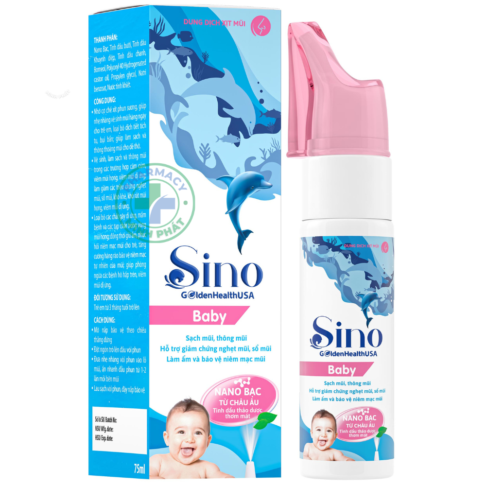 XỊT MŨI SINO BABY- Làm sạch, thông mũi